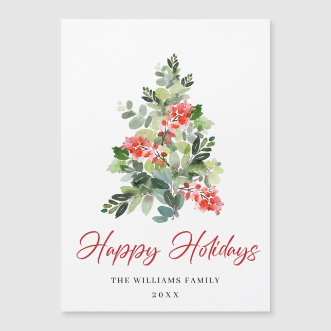 Christmas Greeting Holiday Magnetic Card (Front)