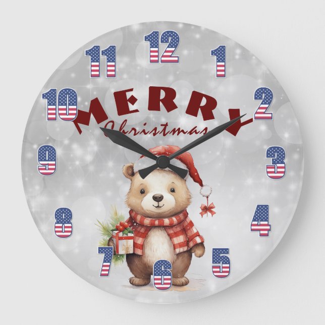 Christmas greeting  large clock (Front)