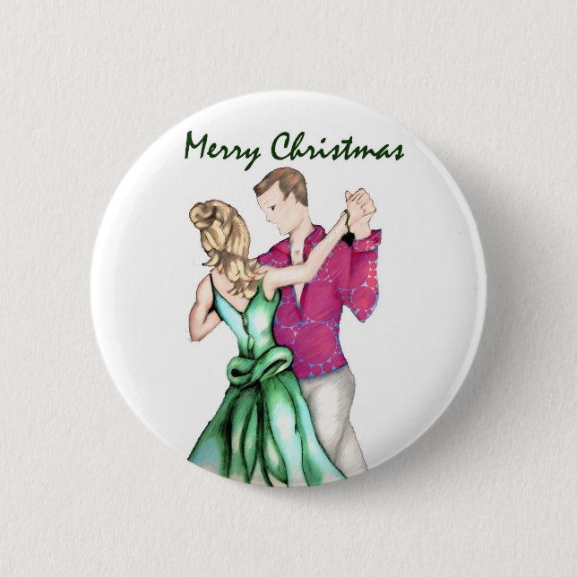 Christmas Greeting Pinback Button (Front)