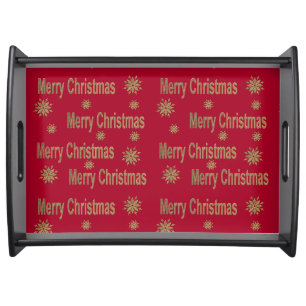 Christmas greeting serving tray
