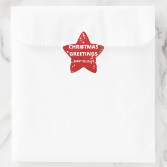 Christmas greeting star sticker