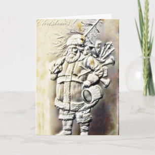 Christmas greeting with an embossed photo copy of holiday card