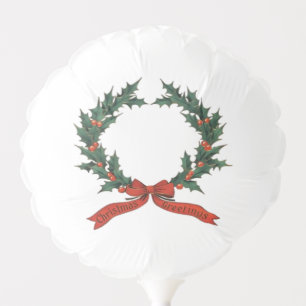 Christmas Greeting Wreath - Red & Green Classic Balloon