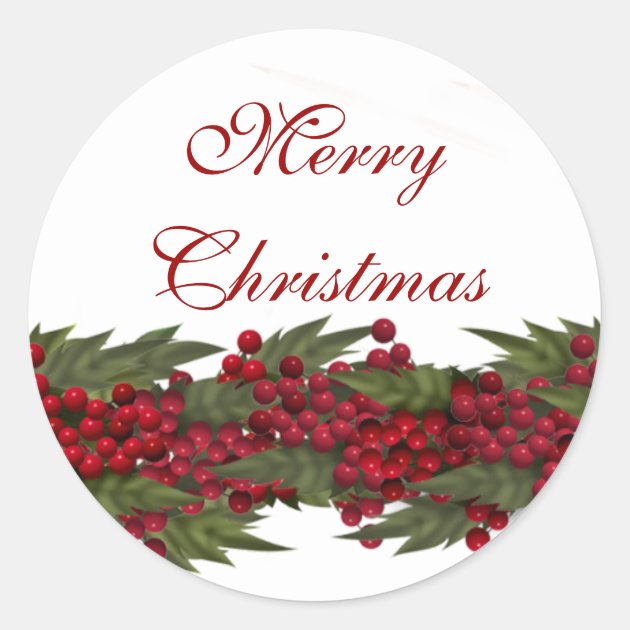 Christmas Greeting Wreath Seals PERSONALIZE