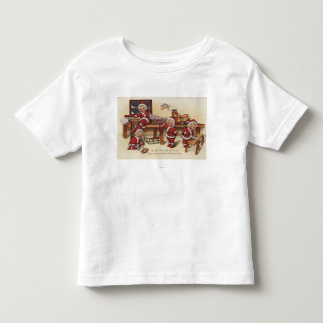 Christmas GreetingLittle Kids on Workbench Toddler T-shirt (Front)
