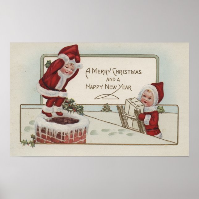 Christmas GreetingLittle KidsChimney Poster (Front)