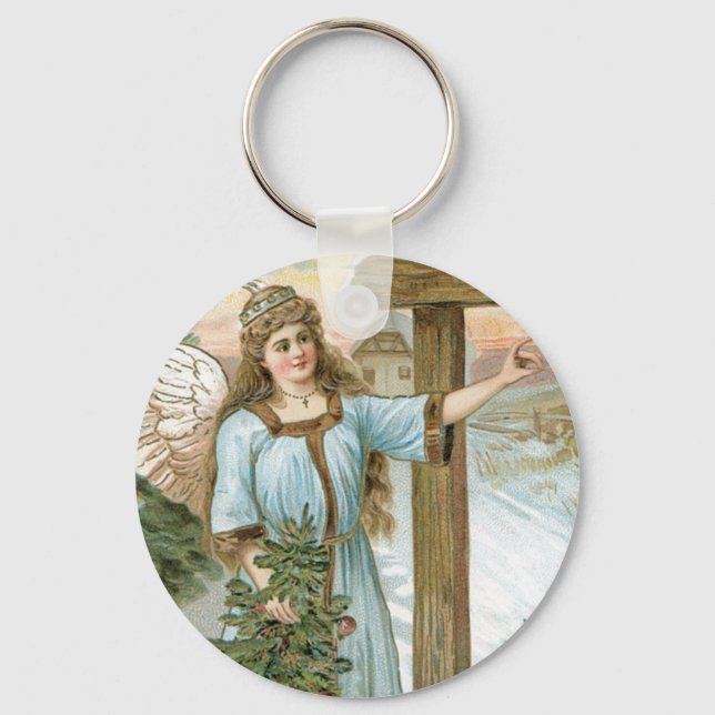 Christmas Greetings Angel Keychain (Front)