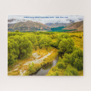 Christmas Greetings Ben Ohau  New Zealand Jigsaw Puzzle