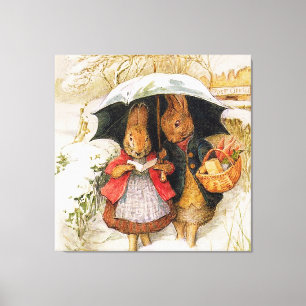 “Christmas Greetings” by Beatrix Potter Canvas Print