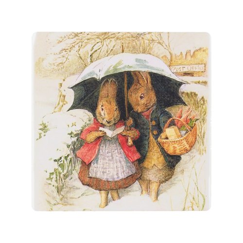 Christmas Greetings by Beatrix Potter Metal Print