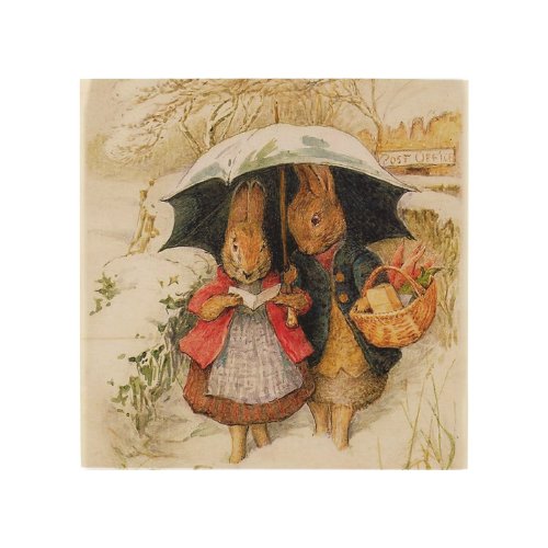 Christmas Greetings by Beatrix Potter Wood Wall Art