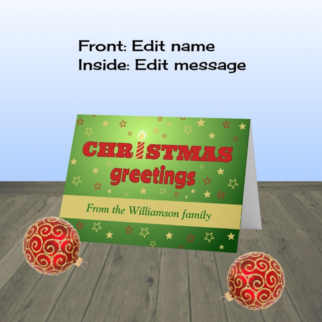 Christmas greetings candle personalized holiday card (Creator Uploaded)