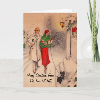Christmas greetings card from the two of us