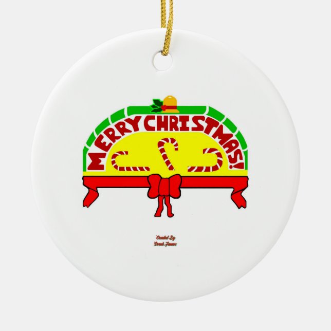 Christmas Greetings Circle Ornament (Front)