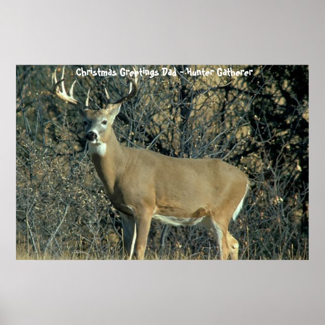 Christmas Greetings Dad Hunter Gatherer Poster (Front)