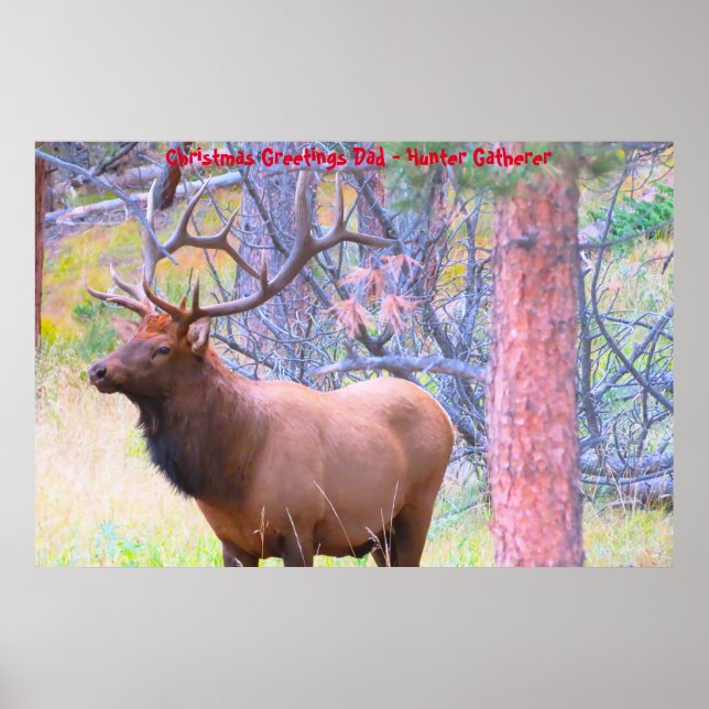 Christmas Greetings Dad Hunter Gatherer Poster (Front)