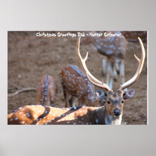 Christmas Greetings Dad Hunter Gatherer Poster