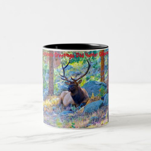 Christmas Greetings Dad Hunter Gatherer Two_Tone Coffee Mug