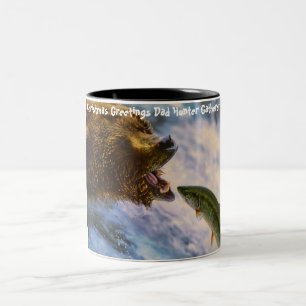 Christmas Greetings Dad Hunter Gatherer Two-Tone Coffee Mug