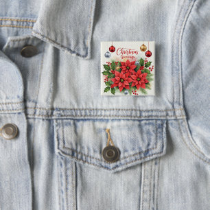 Christmas Greetings, Festive, Button