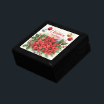 Christmas Greetings, Festive, Gift Box<br><div class="desc">Christmas Greetings,  colorful poinsettias with festive holiday ornaments.</div>