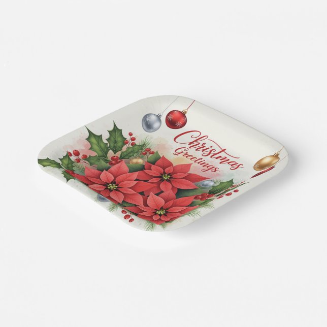 Christmas Greetings, Festive, Paper Plates (Angled)