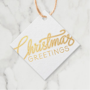 Christmas Greetings Foil Favor Tags