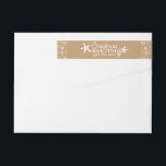 Christmas Greetings from Beach Vacation Wrap Around Label<br><div class="desc">Planning on spending your Christmas vacation away from home and in a warm and sunny beach or perhaps you live there and want to send your northern family and friends a reminder of how warm the sand will be between your toes this Christmas. This is the perfect beach-themed return address...</div>