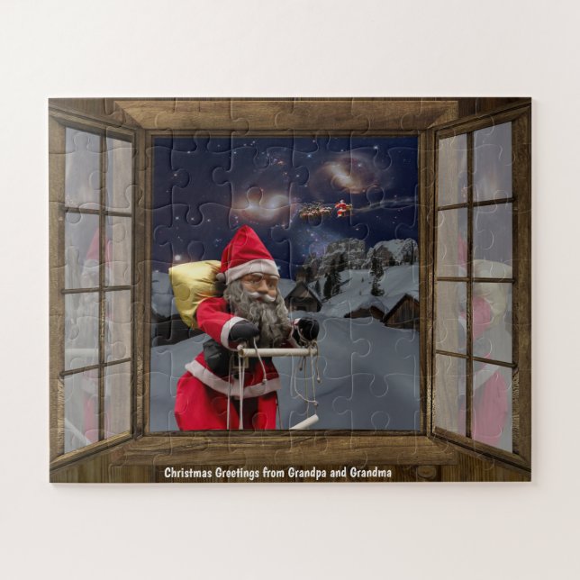 Christmas Greetings from Grandpa and Grandma Jigsaw Puzzle (Horizontal)