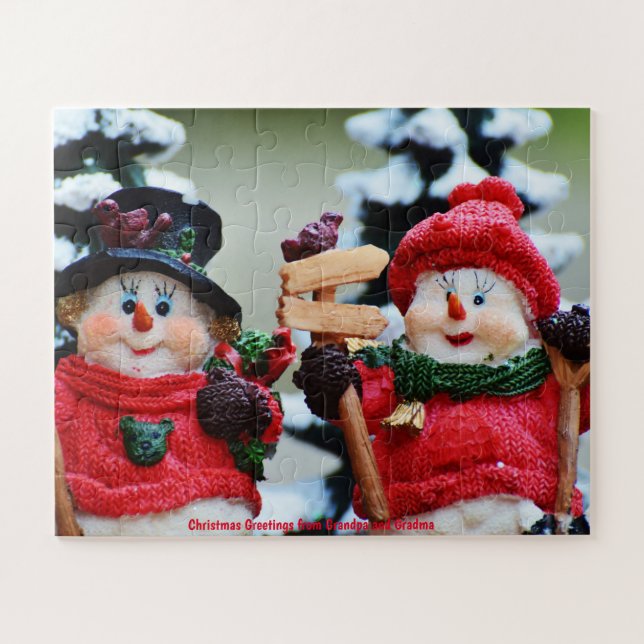 Christmas Greetings from Grandpa and Grandma Jigsaw Puzzle (Horizontal)
