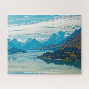 Christmas Greetings from Lake Wakatipu New Zealand Jigsaw Puzzle