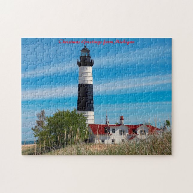 Christmas Greetings from Michigan Jigsaw Puzzle (Horizontal)