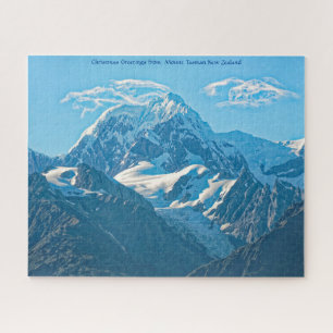 Christmas Greetings from  Mount Tasman New Zealand Jigsaw Puzzle