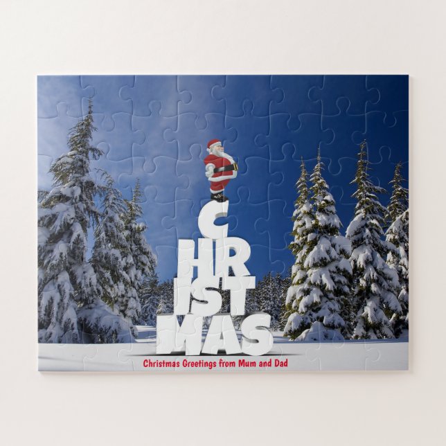 Christmas Greetings from Mum and Dad Jigsaw Puzzle (Horizontal)