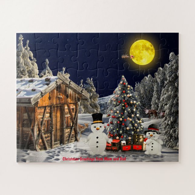Christmas Greetings from Mum and Dad Jigsaw Puzzle (Horizontal)