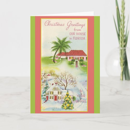 Christmas Greetings from Our House in Florida Holiday Card