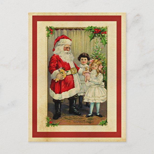Christmas Greetings from Santa Postcard (Front)