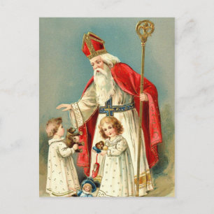 Christmas Greetings from St. Nicholas Holiday Postcard