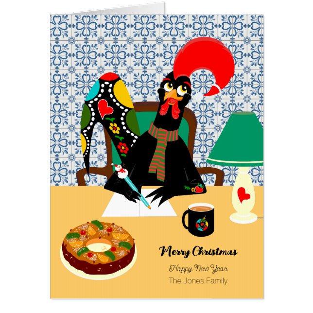 Christmas greetings from the Portuguese Rooster Card (Front)