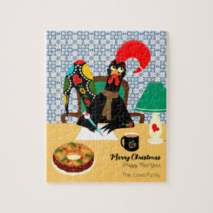 Christmas greetings from the Portuguese Rooster Jigsaw Puzzle