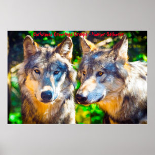 Christmas Greetings Grandpa Hunter Gatherer Poster