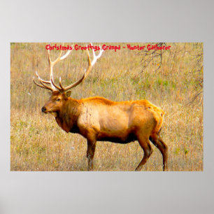 Christmas Greetings Grandpa Hunter Gatherer Poster