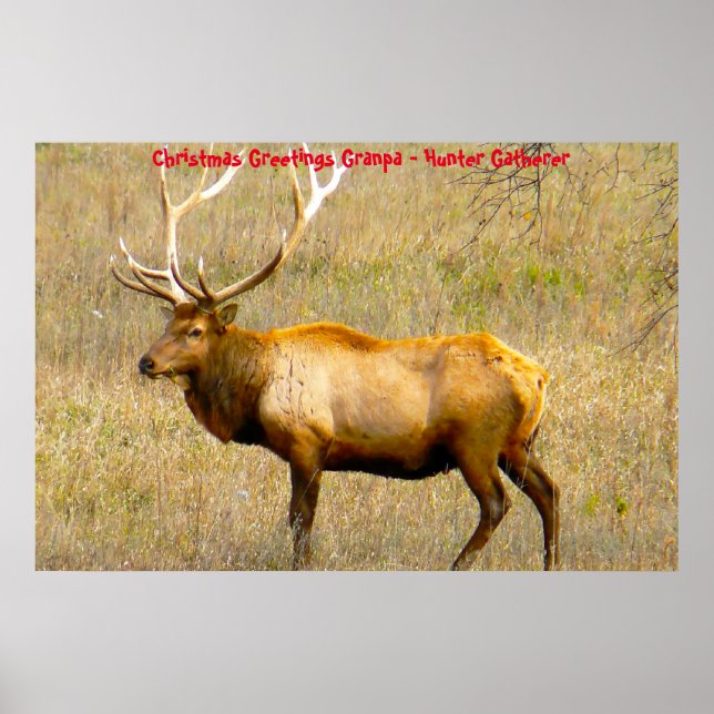 Christmas Greetings Grandpa Hunter Gatherer Poster (Front)