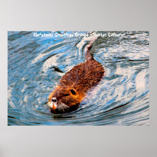 Christmas Greetings Grandpa Hunter Gatherer Poster