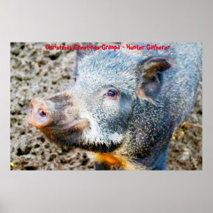 Christmas Greetings Grandpa Hunter Gatherer Poster