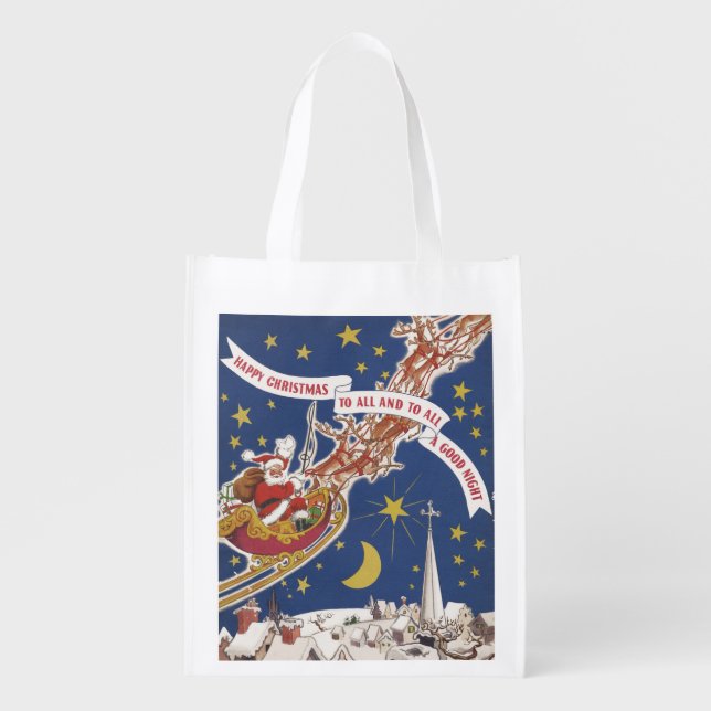 Christmas Greetings   Grocery Bag (Front)