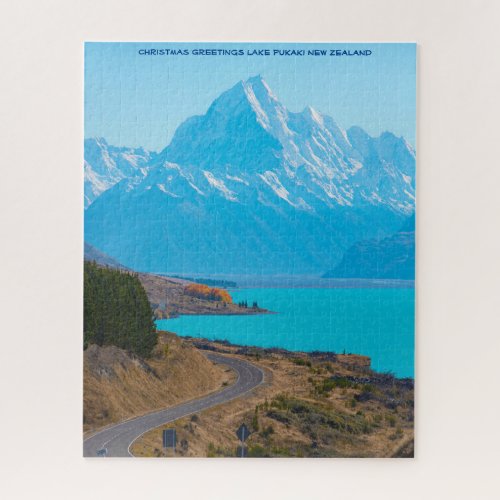 Christmas Greetings Lake Pukaki New Zealand Jigsaw Puzzle