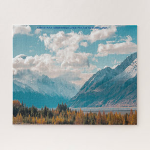 Christmas Greetings Lake Pukaki New Zealand Jigsaw Puzzle