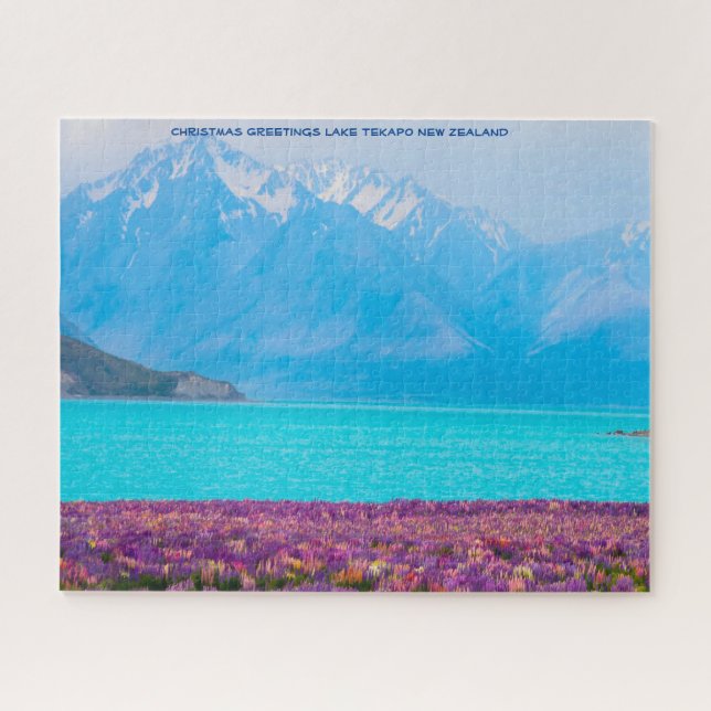 Christmas Greetings Lake Tekapo New Zealand Jigsaw Puzzle (Horizontal)