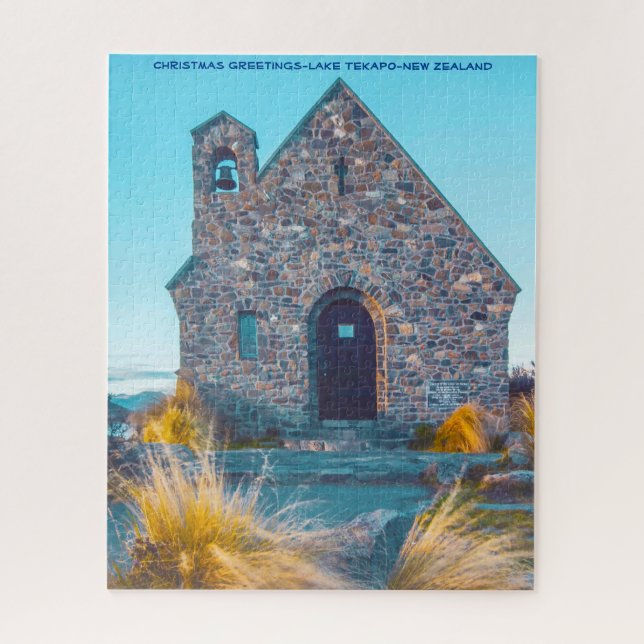 Christmas Greetings-Lake Tekapo-New Zealand Jigsaw Puzzle (Vertical)